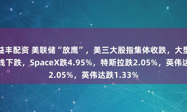 益丰配资 美联储“放鹰”，美三大股指集体收跌，大型科技股全线下跌，SpaceX跌4.95%，特斯拉跌2.05%，英伟达跌1.33%